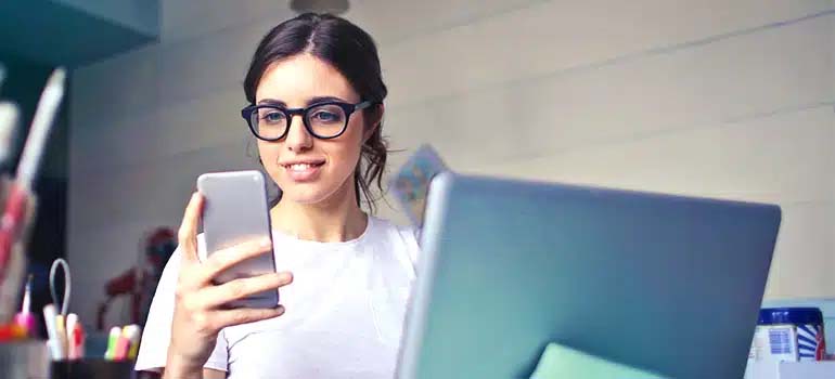 Women watching mobile phone