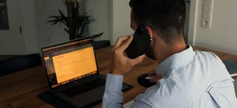 Man working on laptop