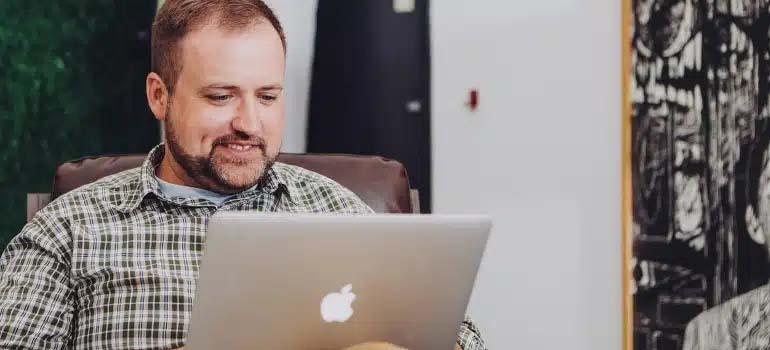 Man working on laptop