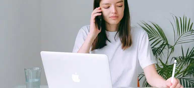 A girl talking on a call